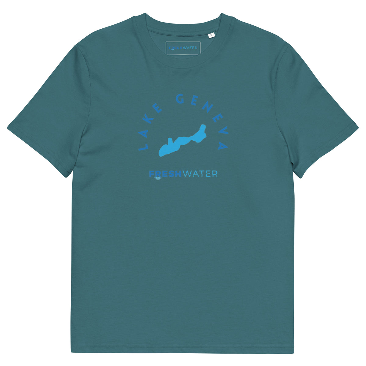 Lake Geneva Freshwater Blue Unisex organic cotton t-shirt