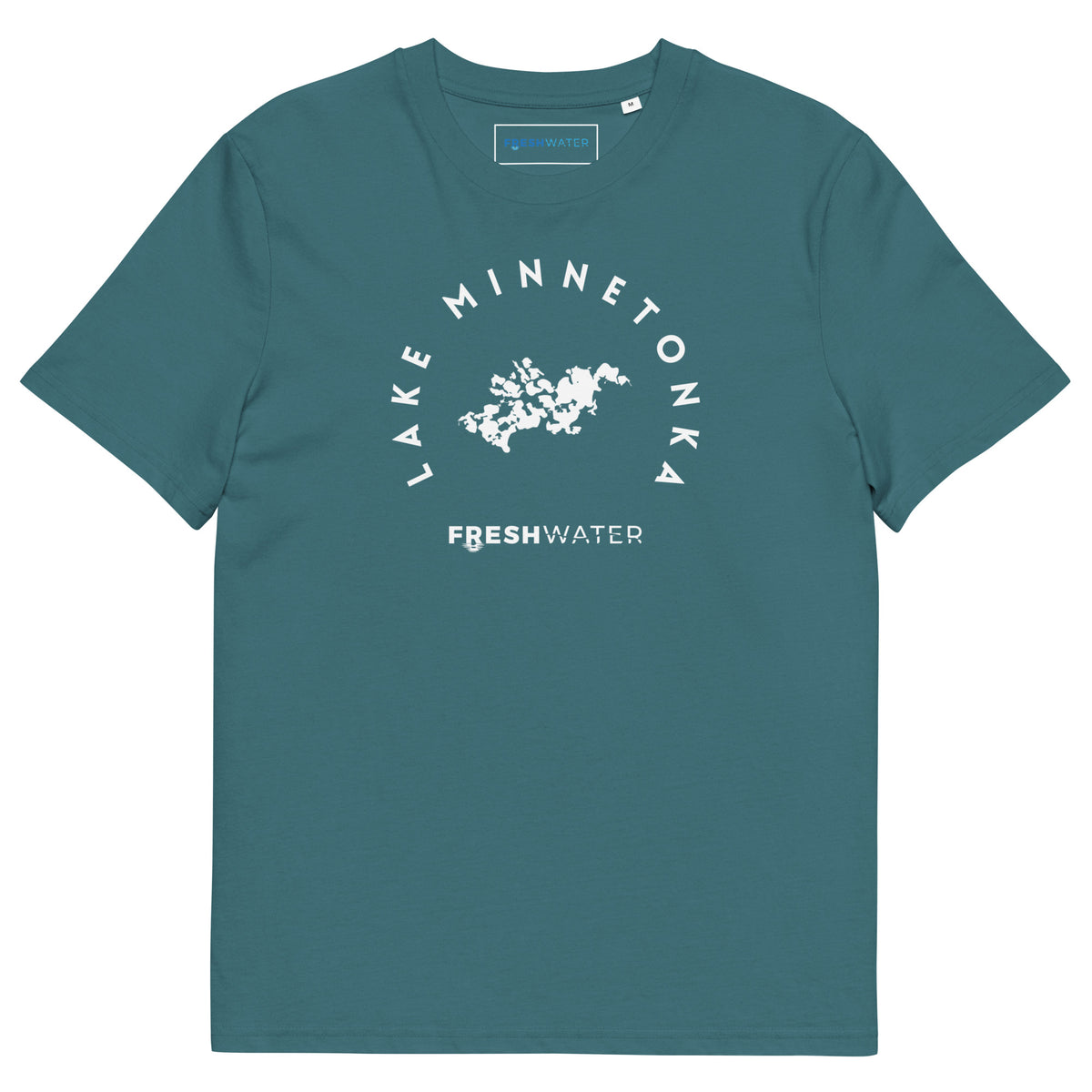 Lake Minnetonka Freshwater Black/White Unisex organic cotton t-shirt