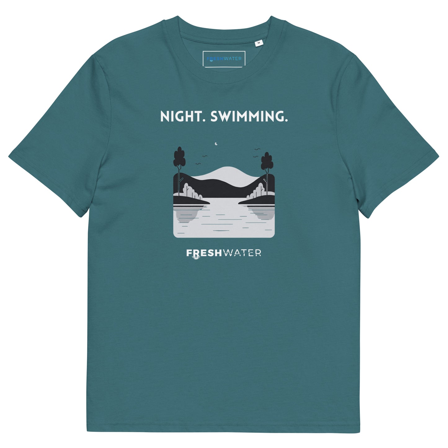 Freshwater Mono Night Swimming Unisex organic cotton t-shirt