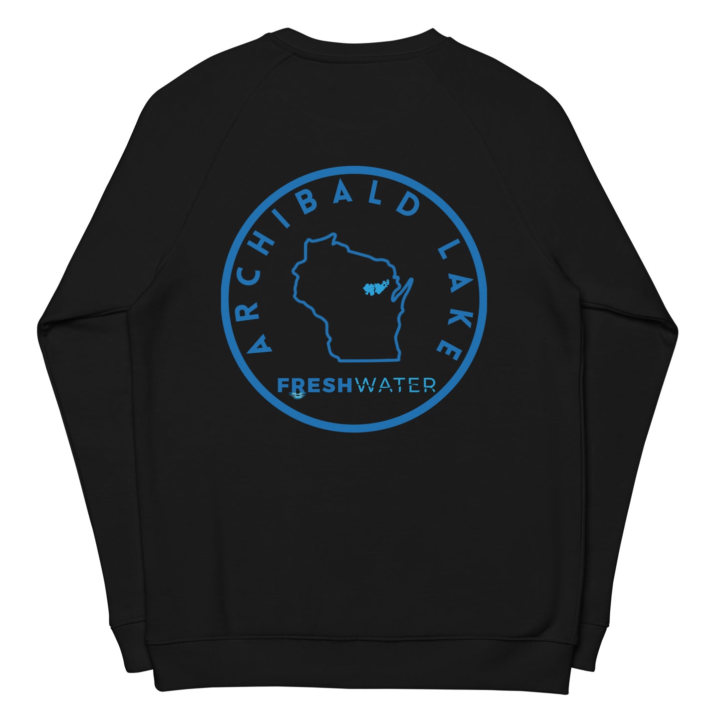 Archibald Lake Wisconsin Freshwater SO FB Unisex organic raglan sweatshirt