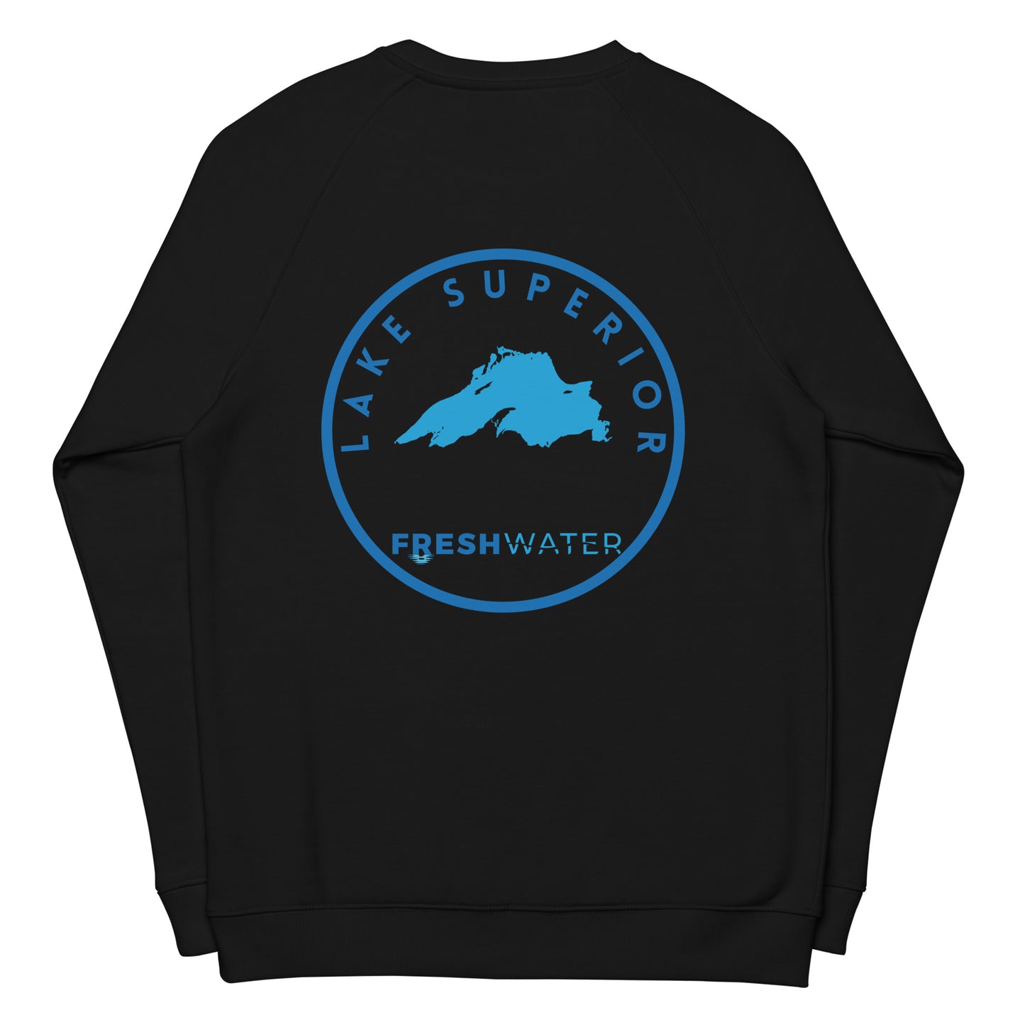 Lake Superior Freshwater LO Unisex organic raglan sweatshirt