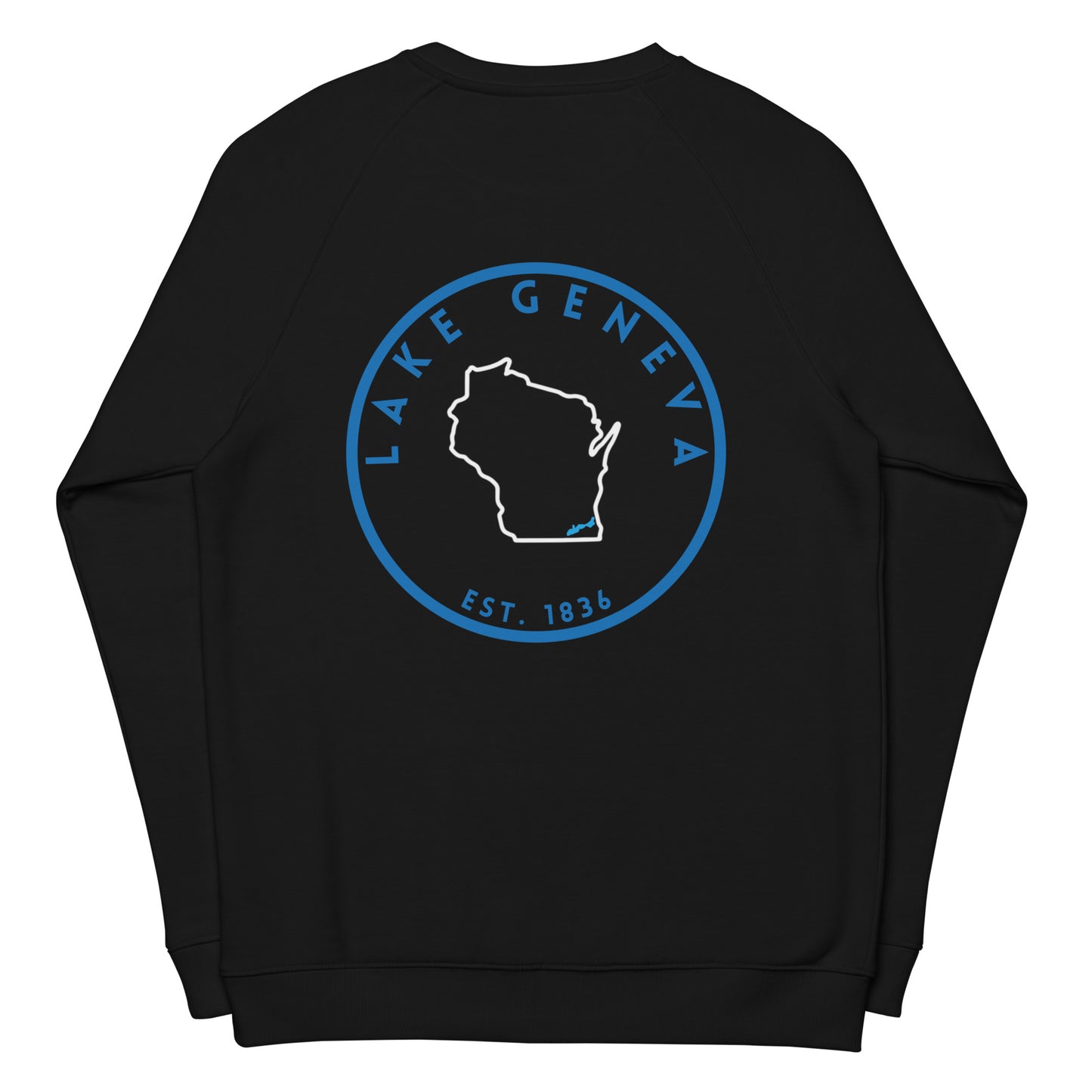 Lake Geneva Wisconsin Freshwater SO Unisex organic raglan sweatshirt