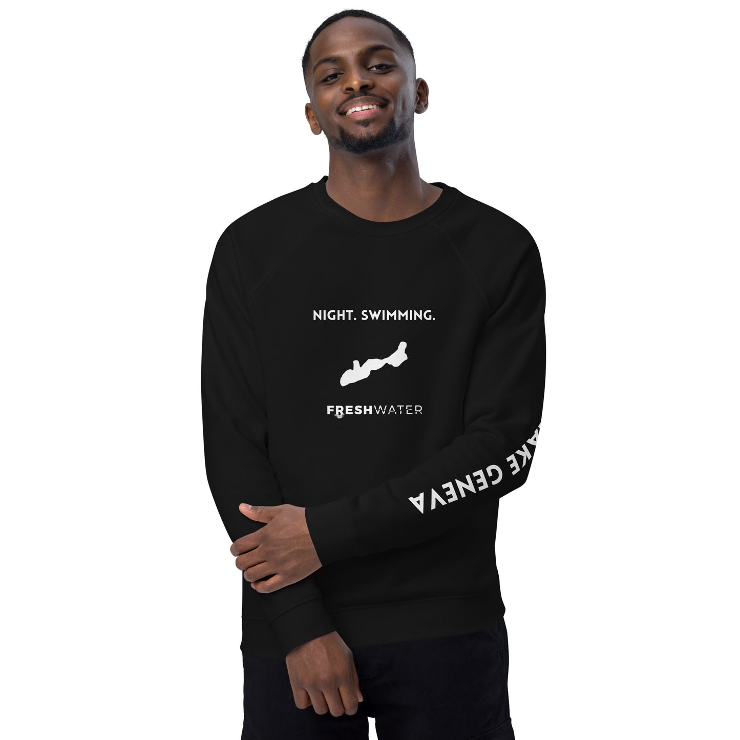 Lake Geneva Freshwater NSW Unisex organic raglan sweatshirt