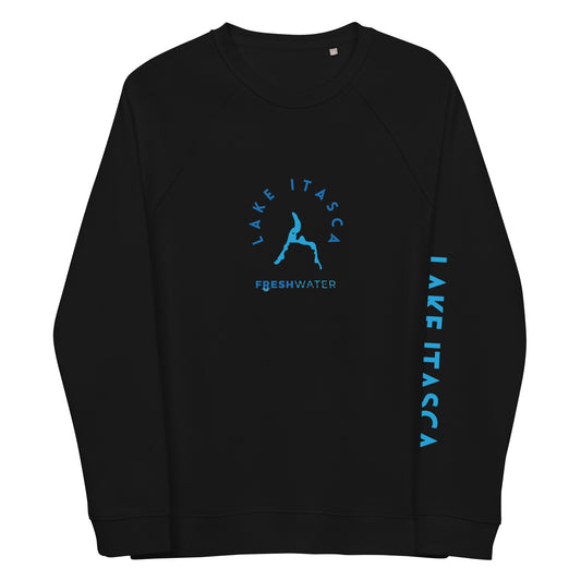 Lake Itasca Freshwater NSB Unisex organic raglan sweatshirt