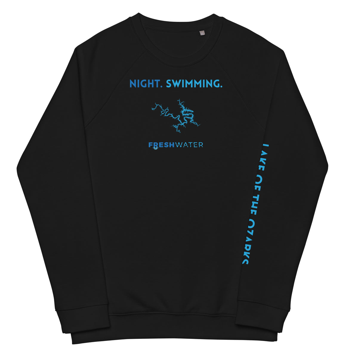 Lake of the Ozarks Freshwater NFB Unisex organic raglan sweatshirt