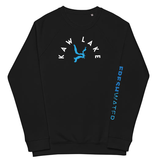 Kaw Lake Oklahoma Freshwater WB Unisex organic raglan sweatshirt