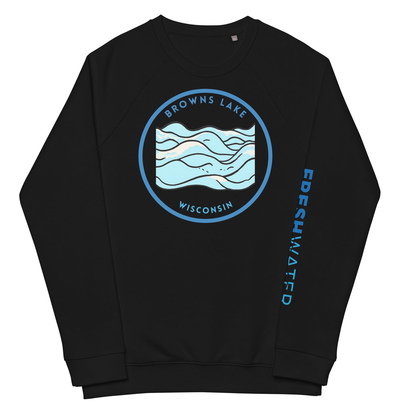 Browns Lake Wisconsin Unisex organic raglan sweatshirt