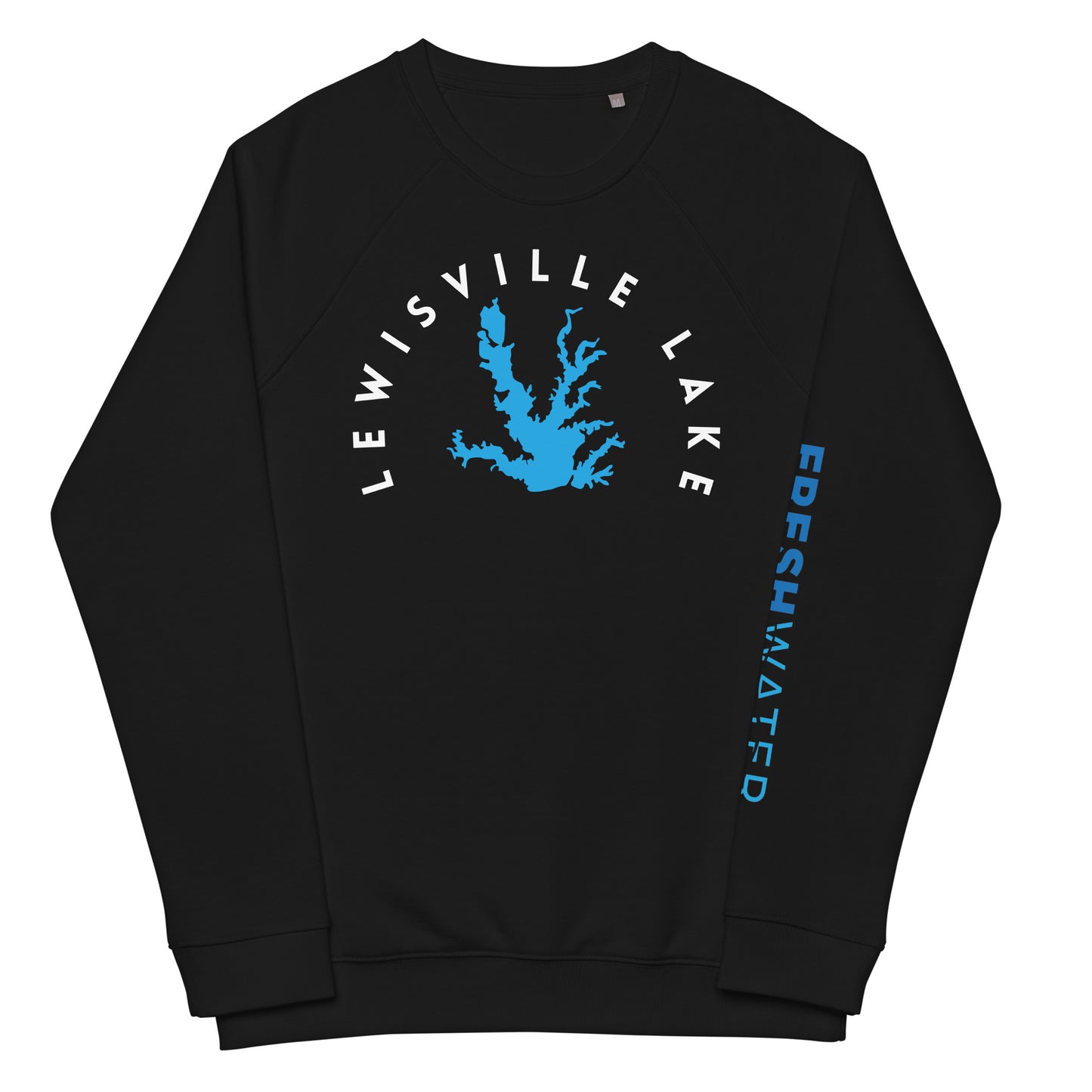 Lewisville Lake Texas Freshwater WB Unisex organic raglan sweatshirt