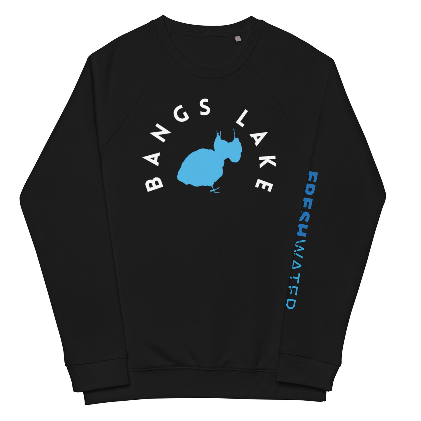 Bangs Lake Illinois Freshwater WB Unisex organic raglan sweatshirt