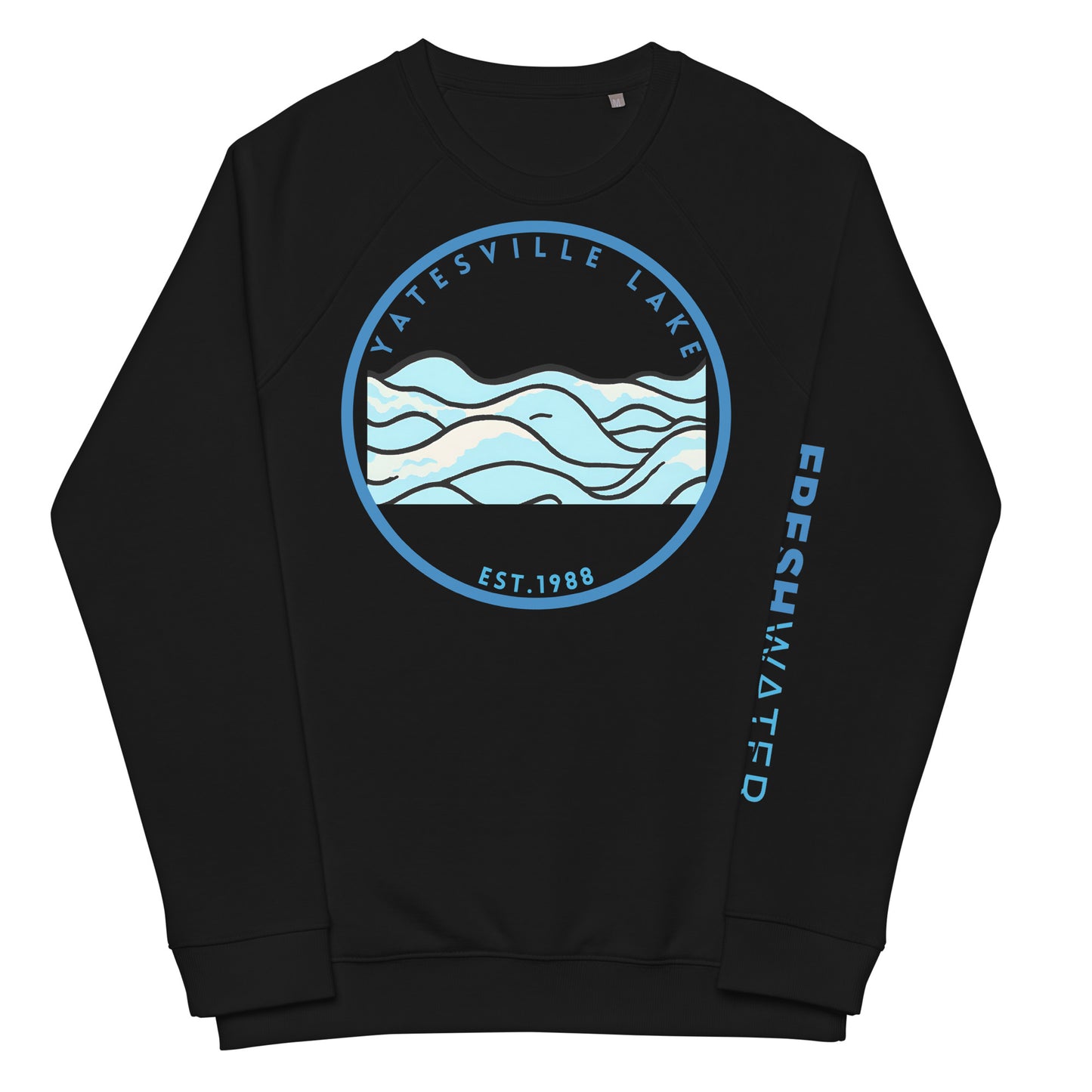 Yatesville Lake Kentucky Freshwater Waves Unisex organic raglan sweatshirt