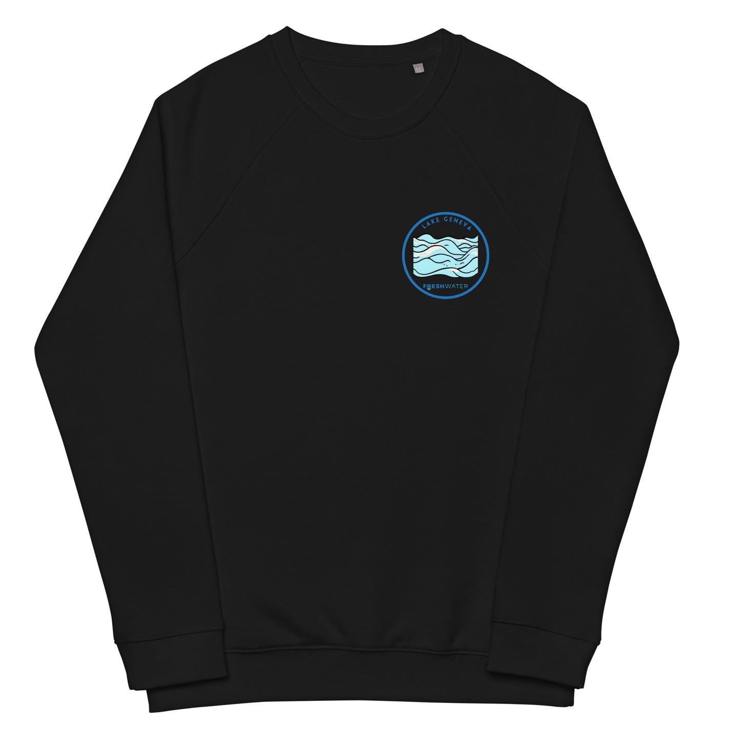 Lake Geneva Wisconsin Freshwater Waves Unisex organic raglan sweatshirt