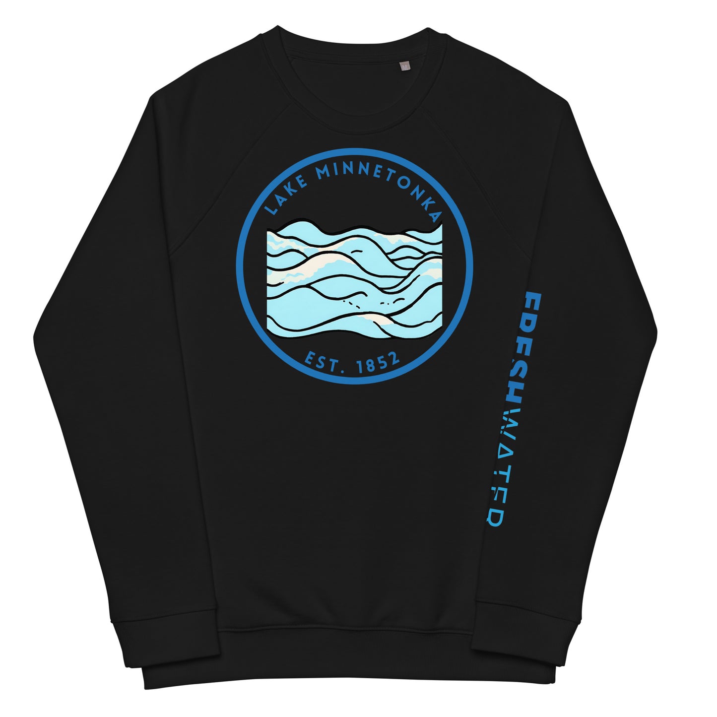 Lake Minnetonka Minnesota Freshwater Waves Unisex organic raglan sweatshirt