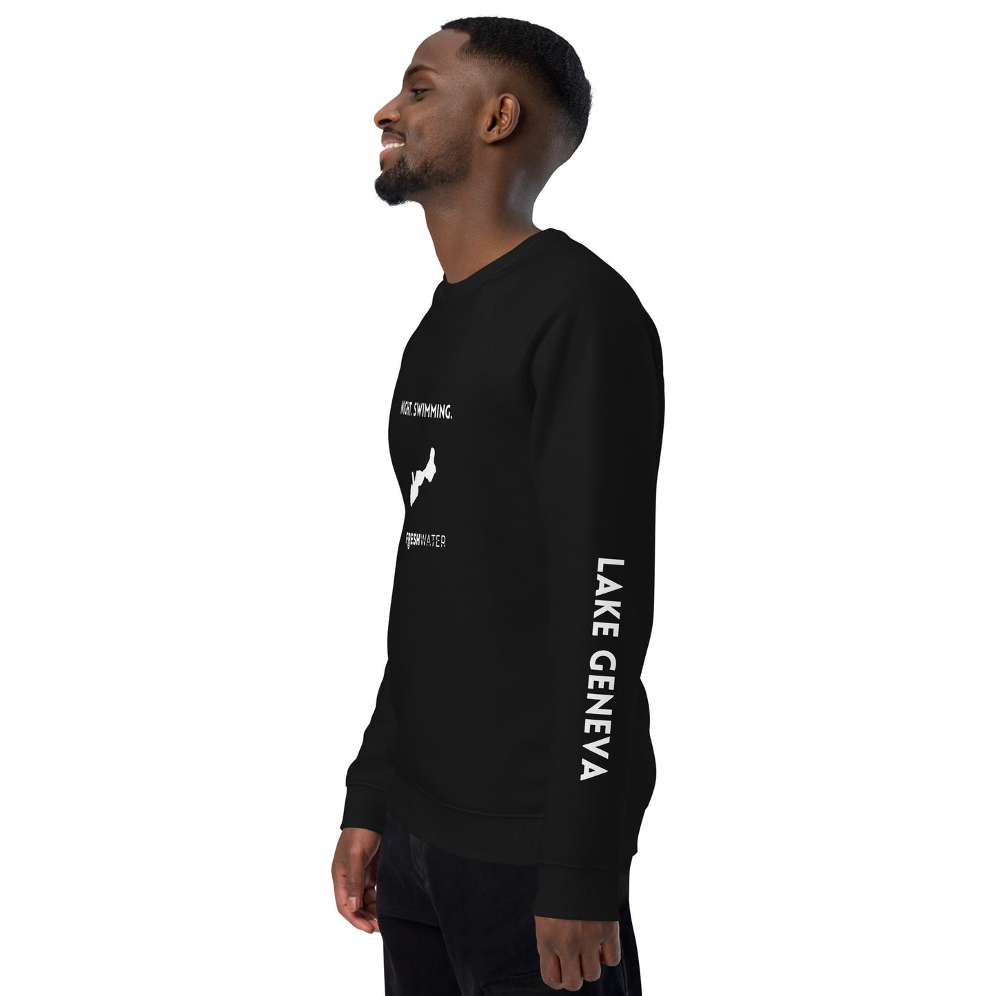 Lake Geneva Freshwater NSW Unisex organic raglan sweatshirt