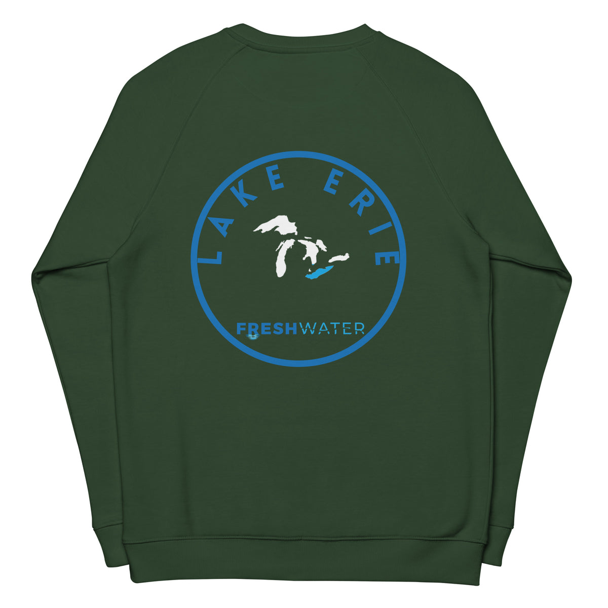Lake Erie Freshwater OL FB Unisex organic raglan sweatshirt