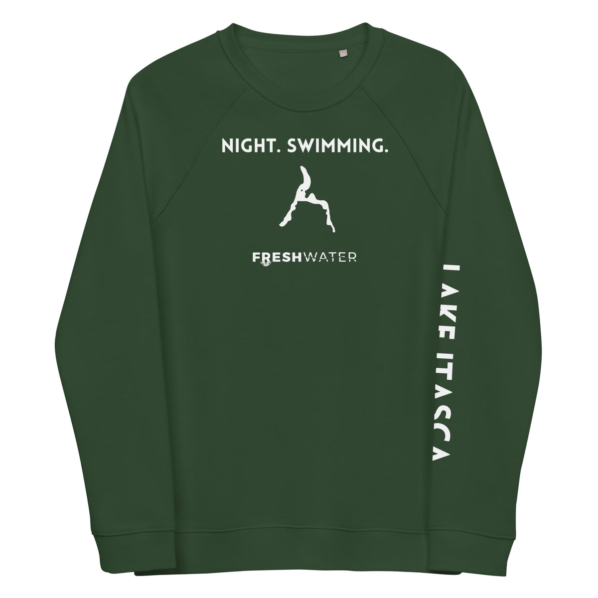 Lake Itasca Freshwater NSW Unisex organic raglan sweatshirt