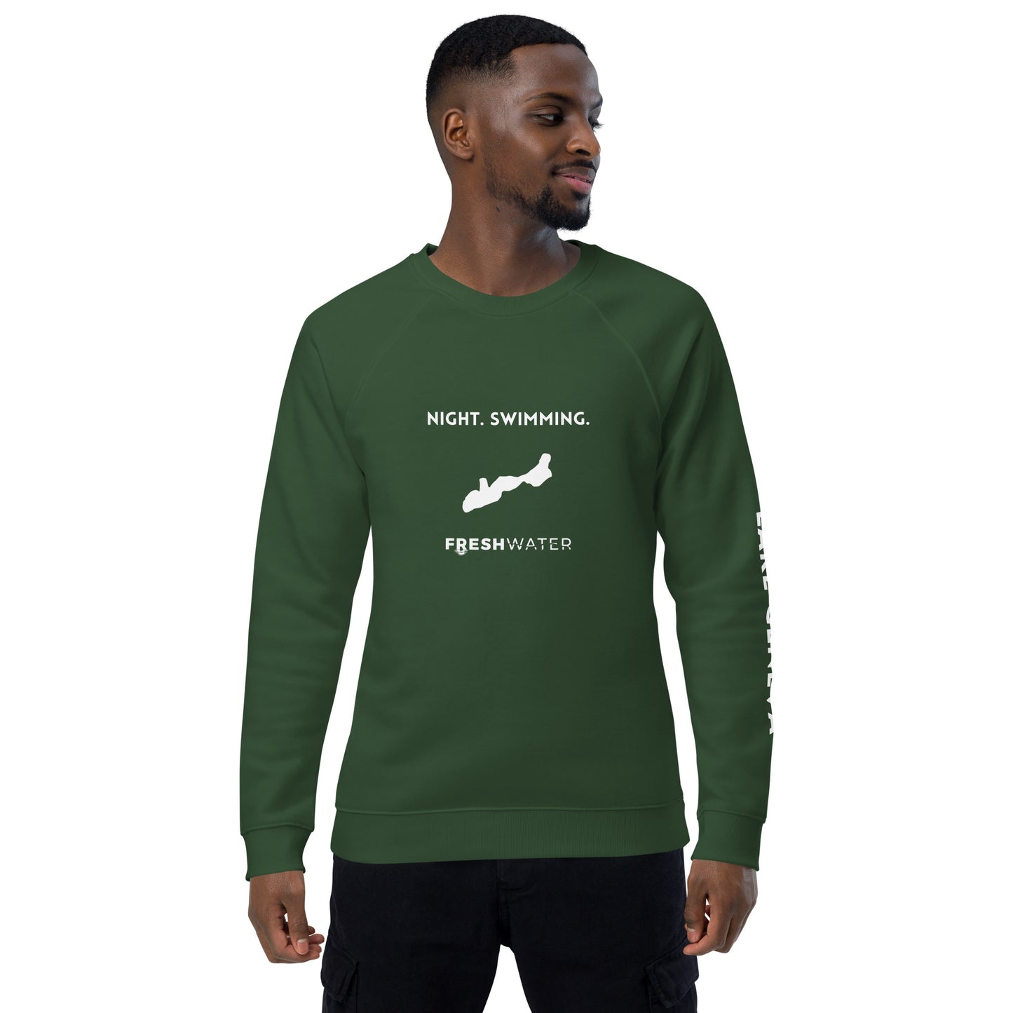 Lake Geneva Freshwater NSW Unisex organic raglan sweatshirt