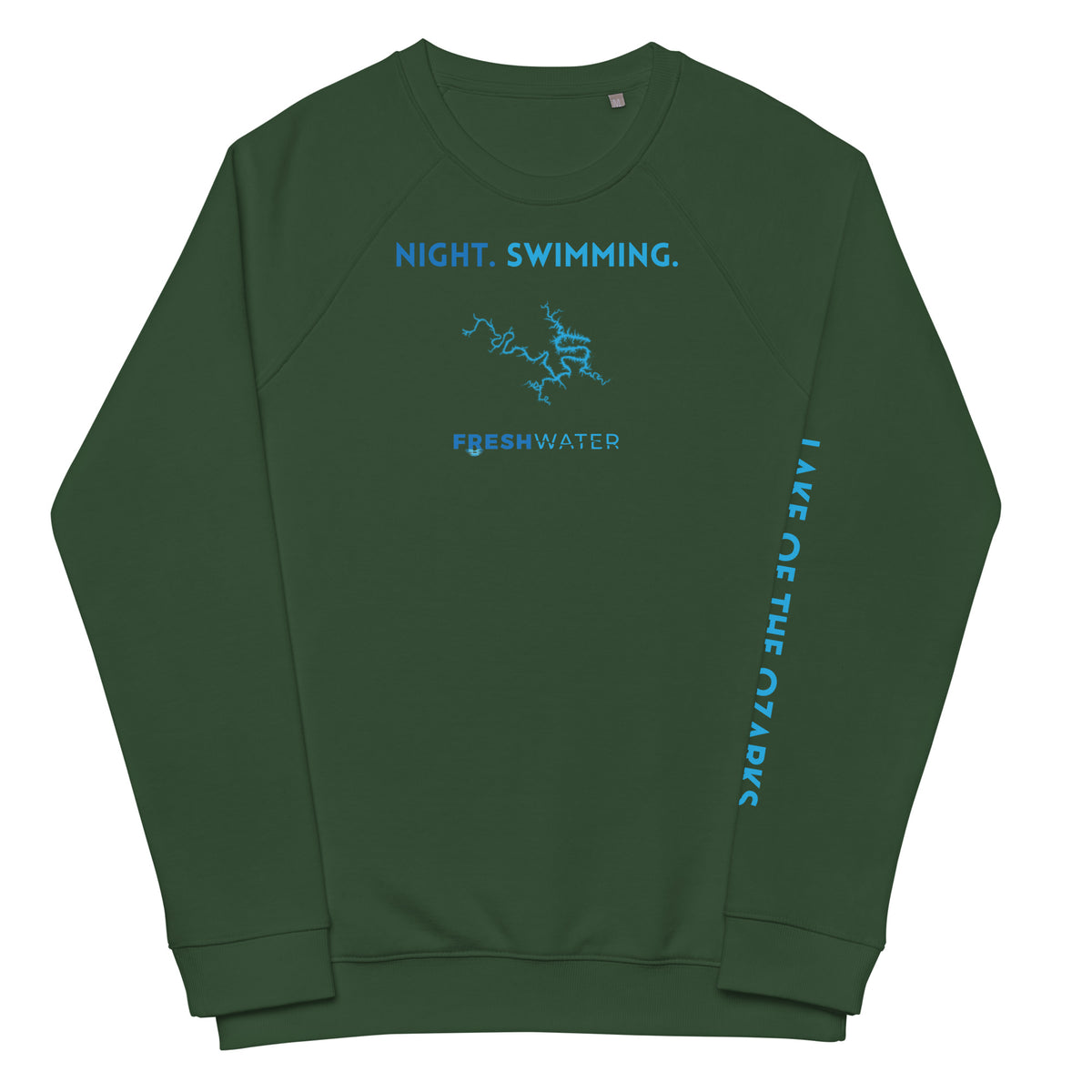 Lake of the Ozarks Freshwater NFB Unisex organic raglan sweatshirt