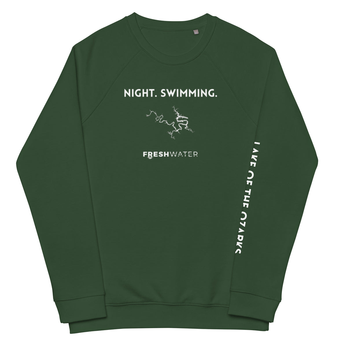 Lake of the Ozarks Freshwater  NSW Unisex organic raglan sweatshirt