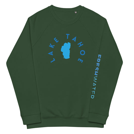 Lake Tahoe Freshwater Blue Unisex organic raglan sweatshirt