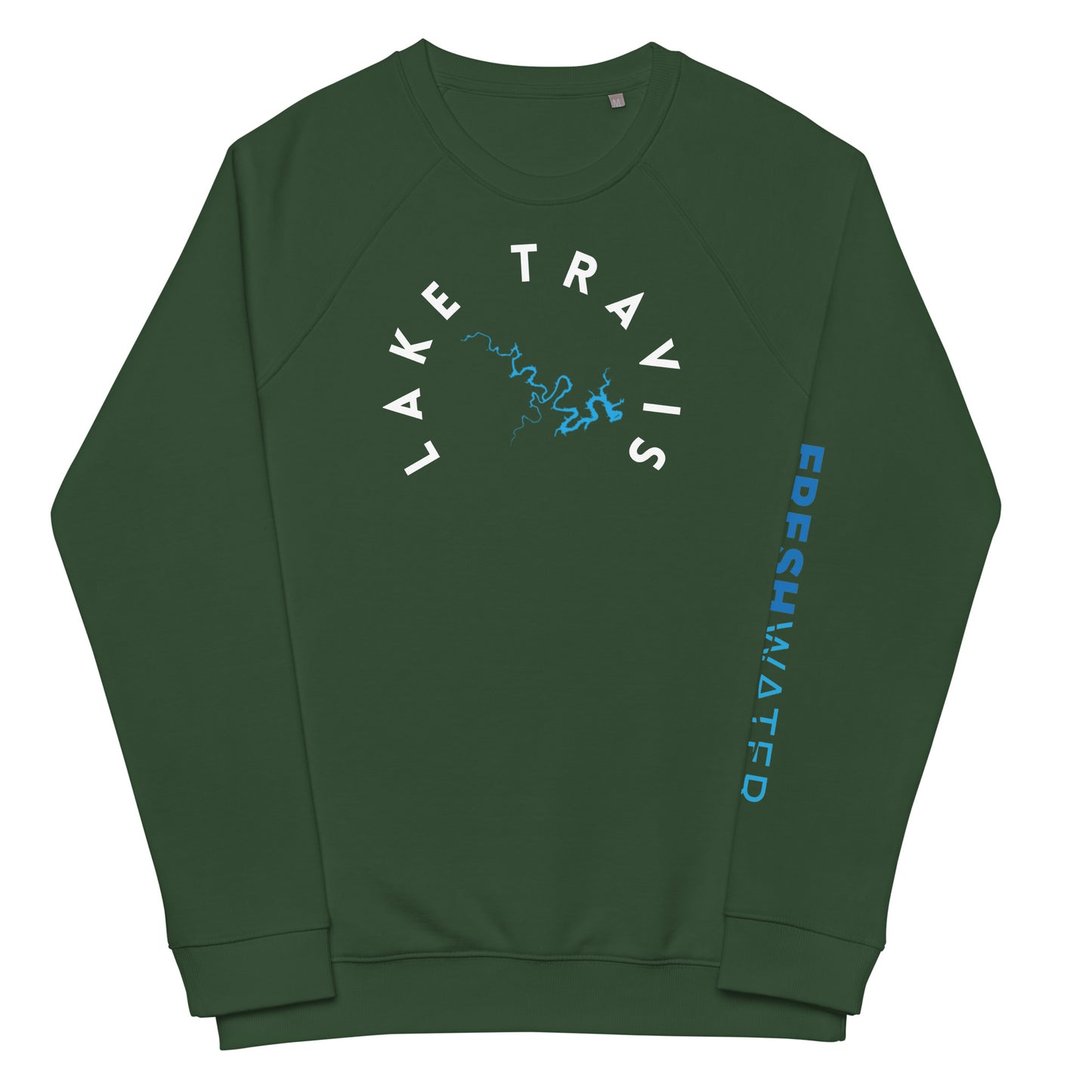 Lake Travis Texas Freshwater WB Unisex organic raglan sweatshirt