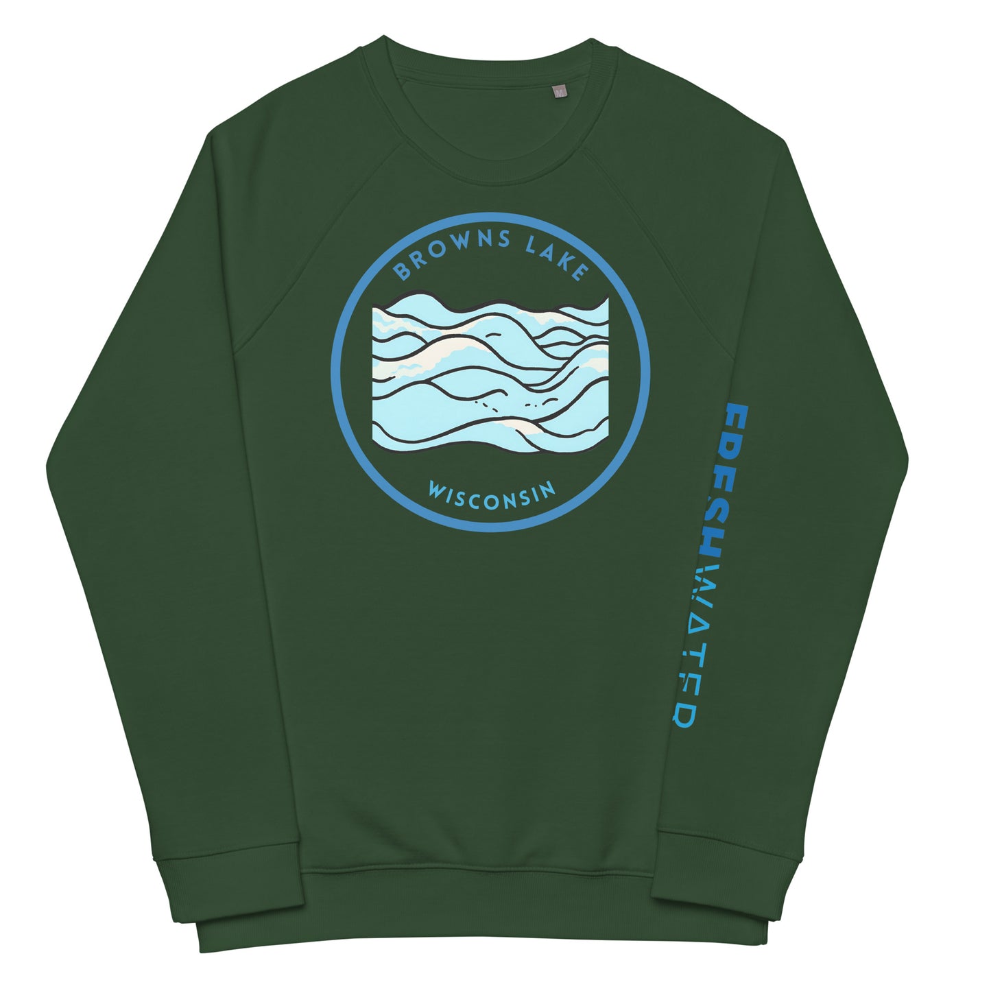 Browns Lake Wisconsin Unisex organic raglan sweatshirt