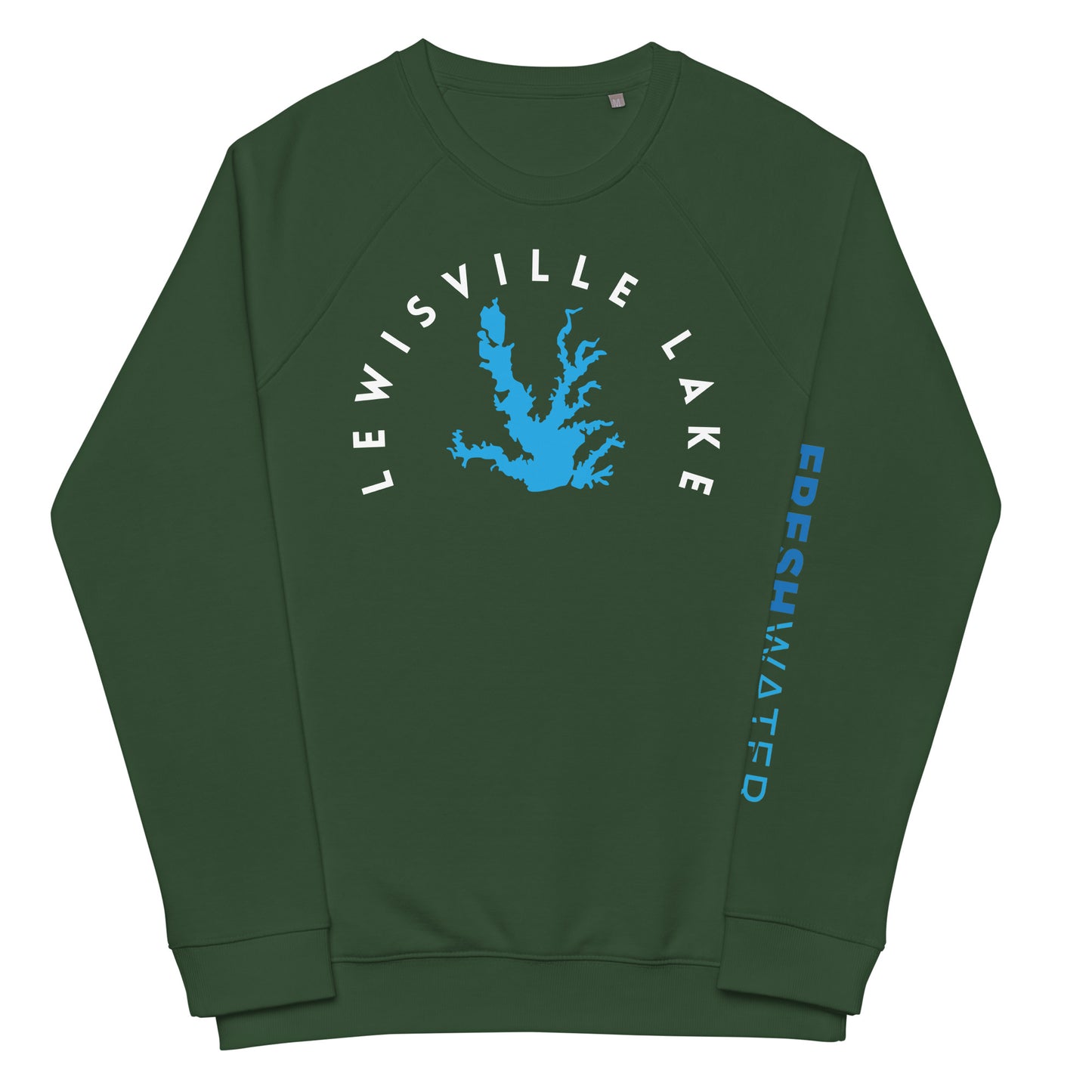Lewisville Lake Texas Freshwater WB Unisex organic raglan sweatshirt