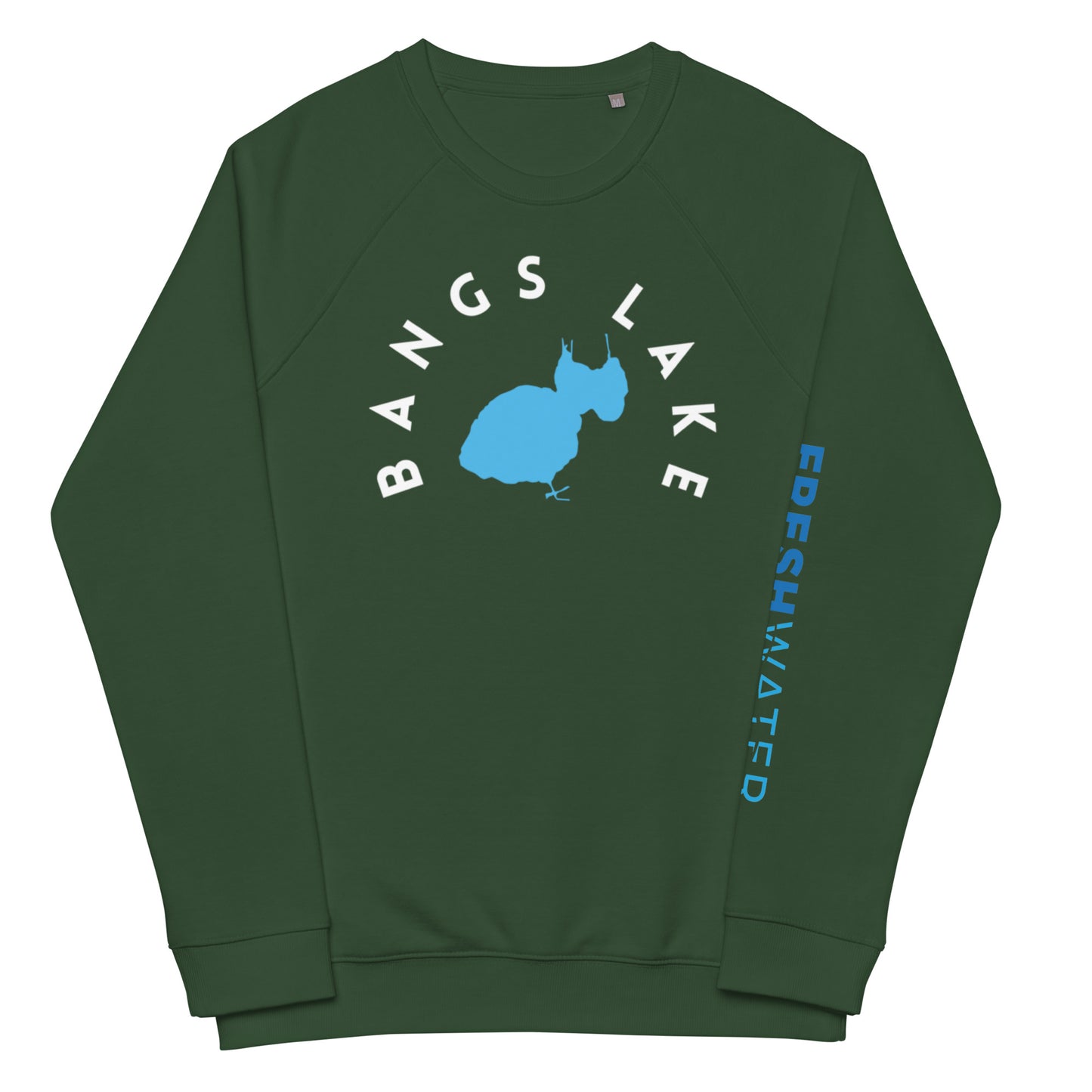 Bangs Lake Illinois Freshwater WB Unisex organic raglan sweatshirt