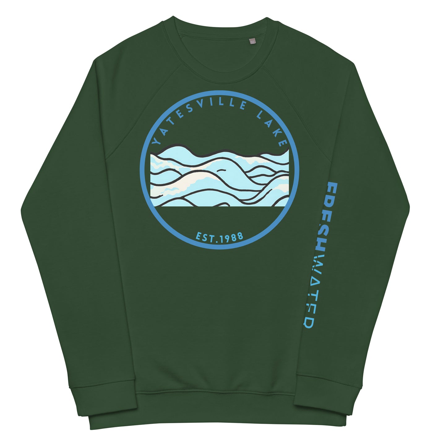 Yatesville Lake Kentucky Freshwater Waves Unisex organic raglan sweatshirt