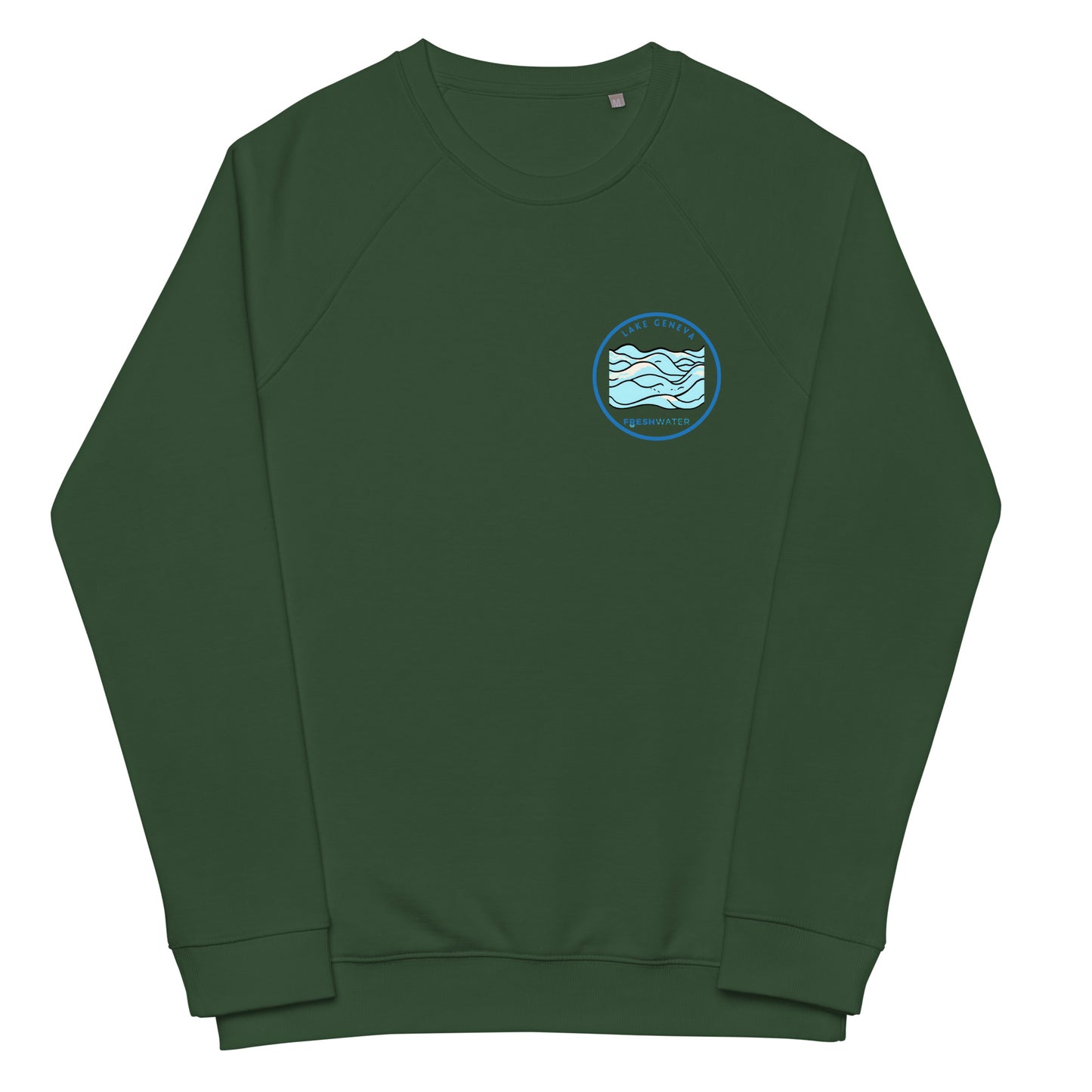 Lake Geneva Wisconsin Freshwater Waves Unisex organic raglan sweatshirt