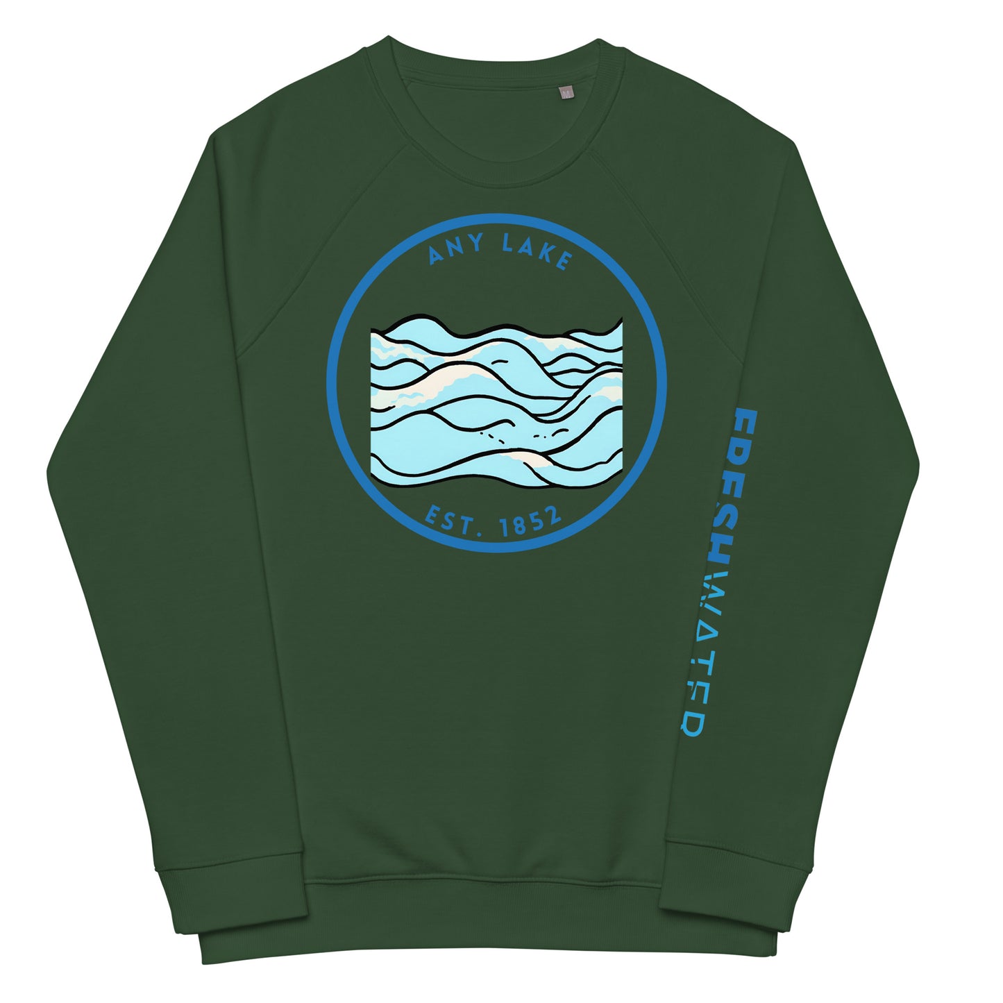 Custom Freshwater Waves Unisex organic raglan sweatshirt