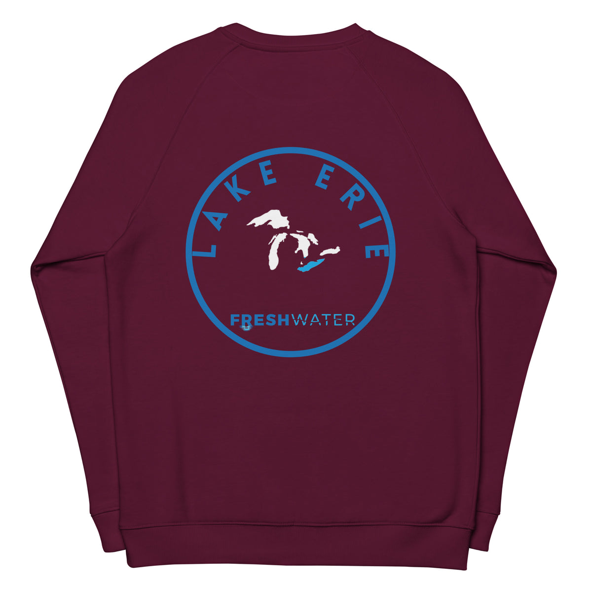 Lake Erie Freshwater OL FB Unisex organic raglan sweatshirt