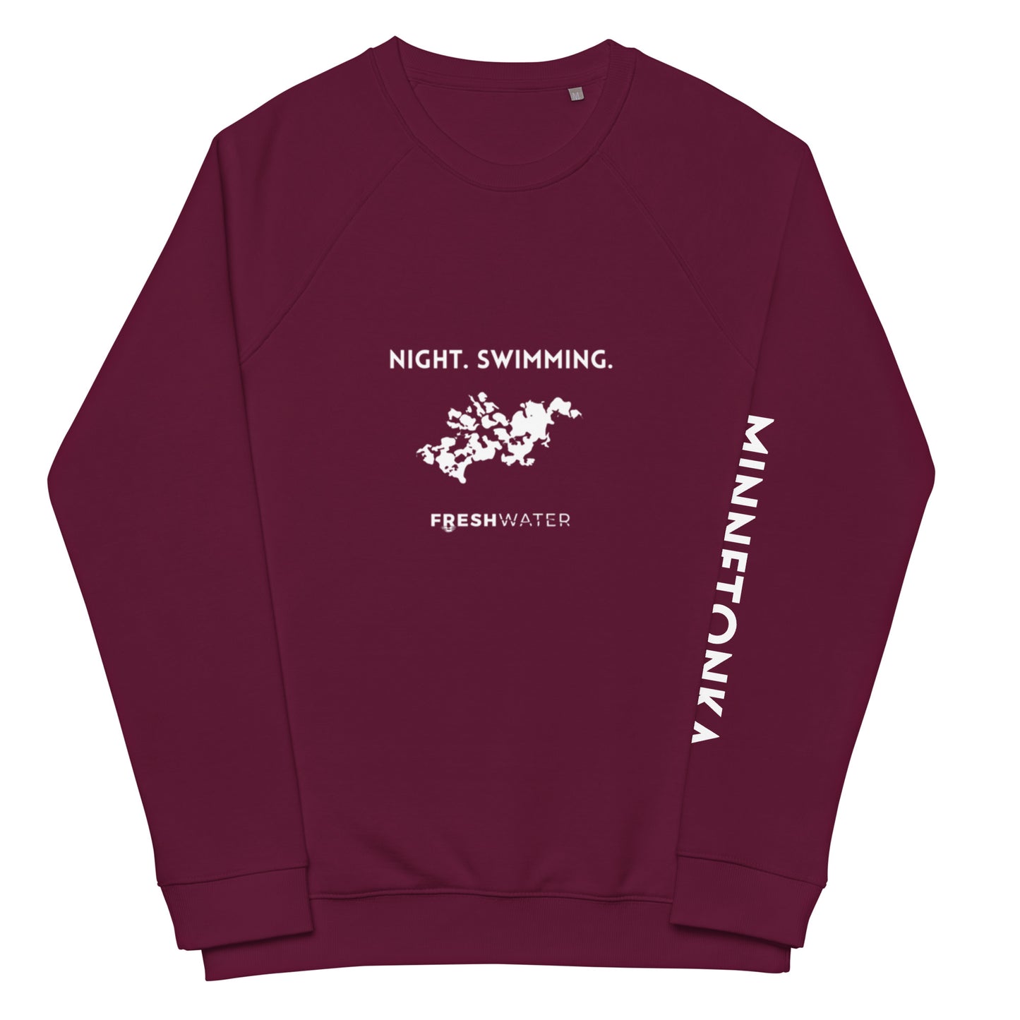 Lake Minnetonka Freshwater NSW Unisex organic raglan sweatshirt