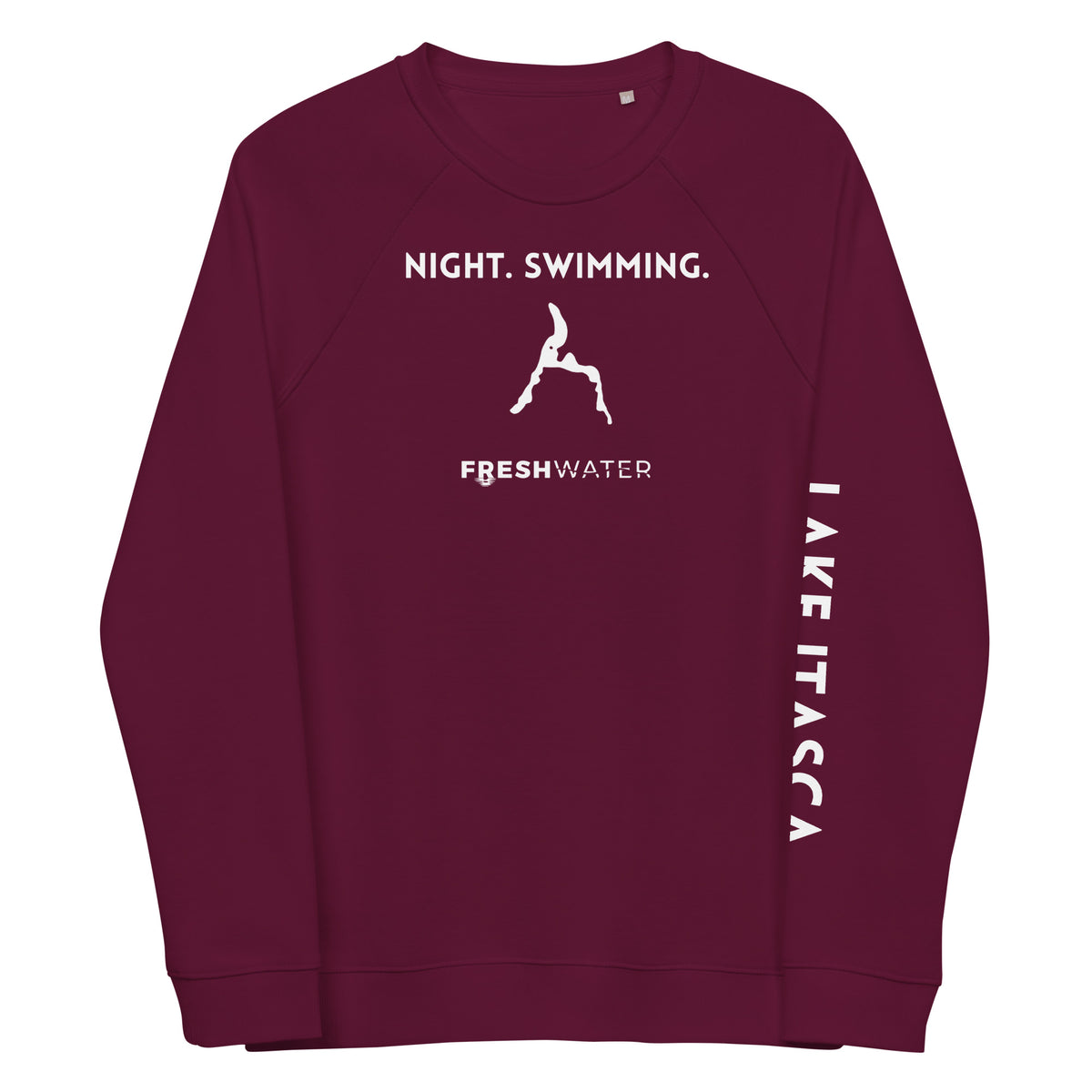 Lake Itasca Freshwater NSW Unisex organic raglan sweatshirt