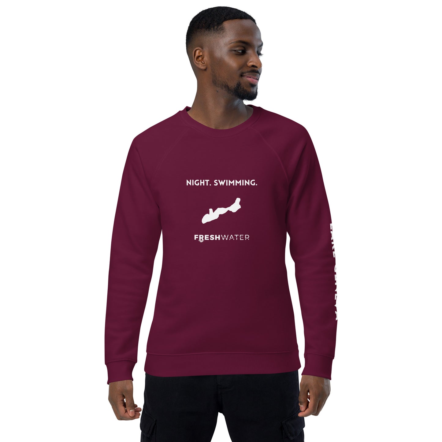 Lake Geneva Freshwater NSW Unisex organic raglan sweatshirt
