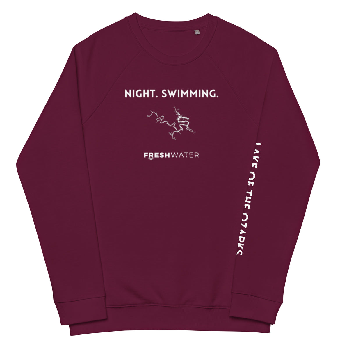 Lake of the Ozarks Freshwater  NSW Unisex organic raglan sweatshirt