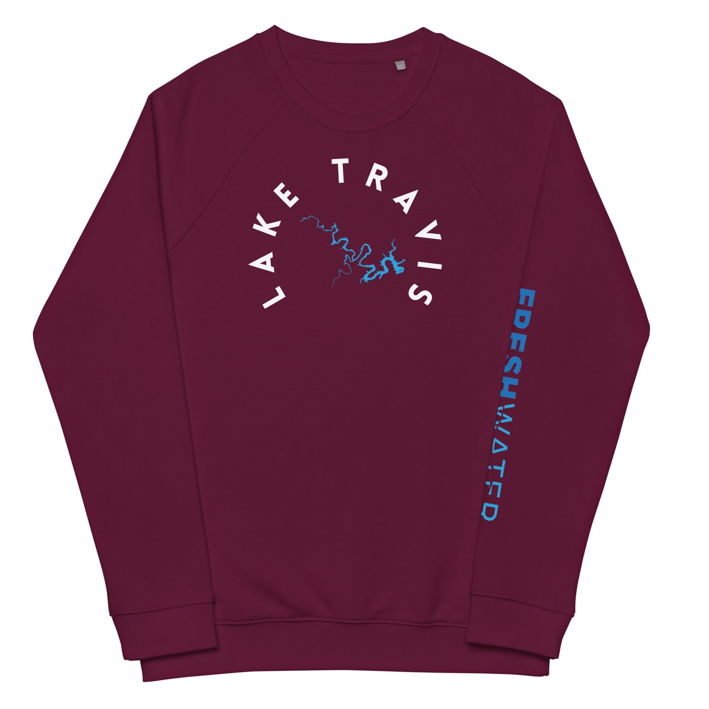 Lake Travis Texas Freshwater WB Unisex organic raglan sweatshirt