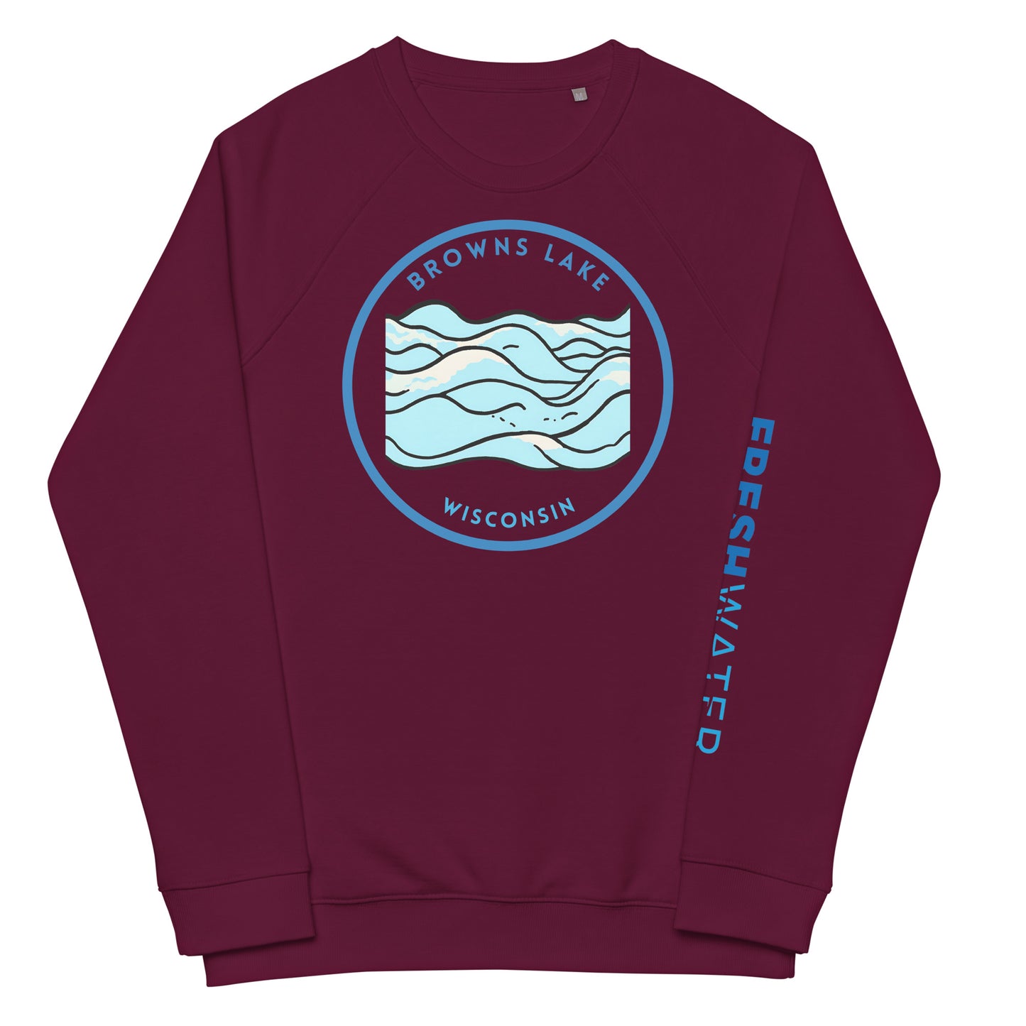 Browns Lake Wisconsin Unisex organic raglan sweatshirt