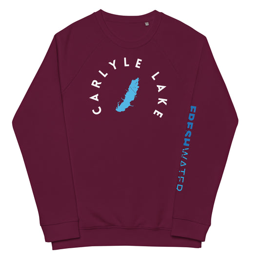 Carlyle Lake Illinois Freshwater WB Unisex organic raglan sweatshirt