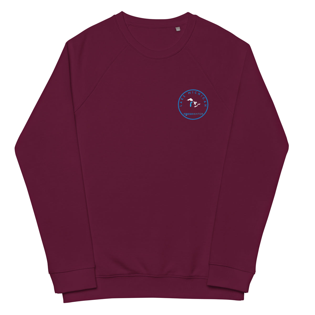 Lake Michigan Freshwater GL Unisex organic raglan sweatshirt