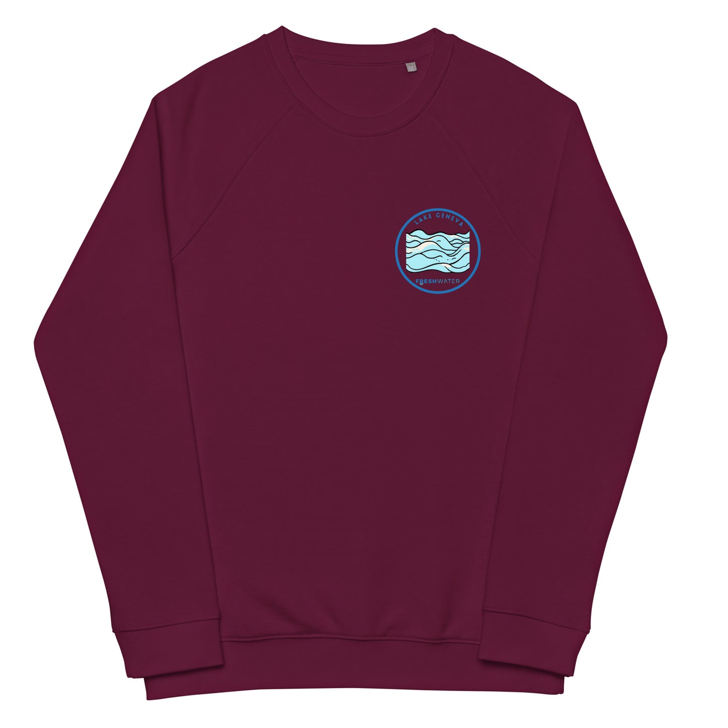 Lake Geneva Wisconsin Freshwater Waves Unisex organic raglan sweatshirt