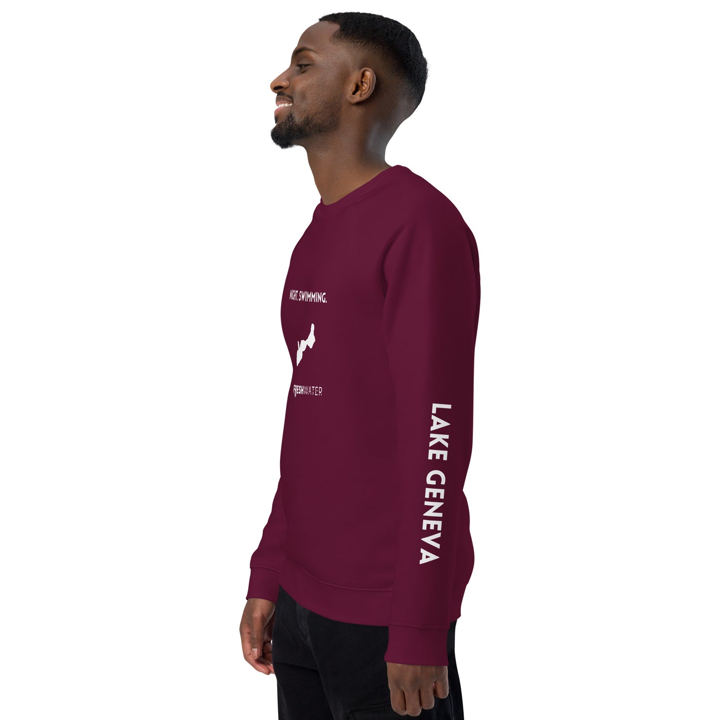 Lake Geneva Freshwater NSW Unisex organic raglan sweatshirt