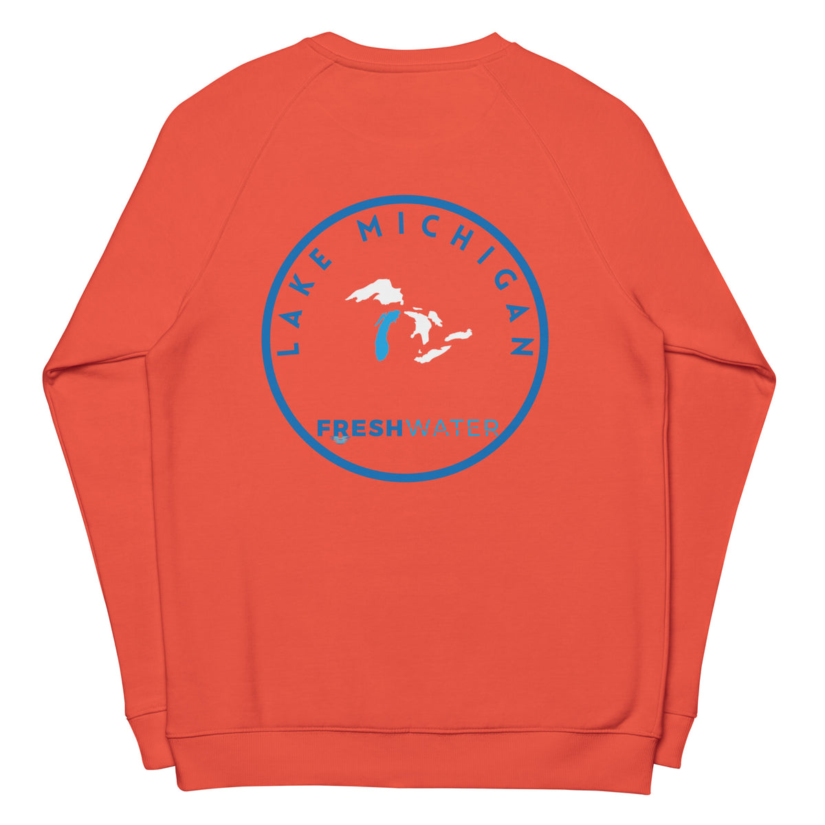 Lake Michigan Freshwater GL Unisex organic raglan sweatshirt