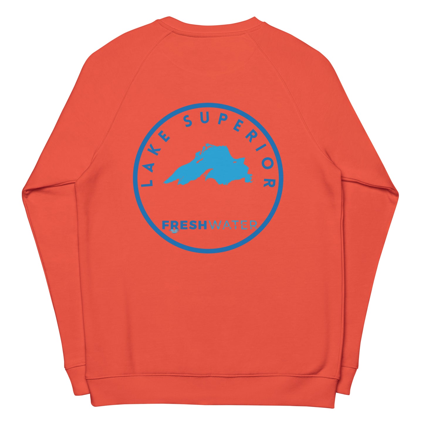 Lake Superior Freshwater LO Unisex organic raglan sweatshirt