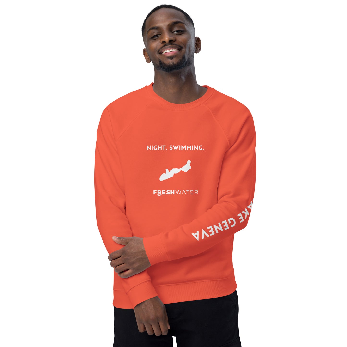 Lake Geneva Freshwater NSW Unisex organic raglan sweatshirt