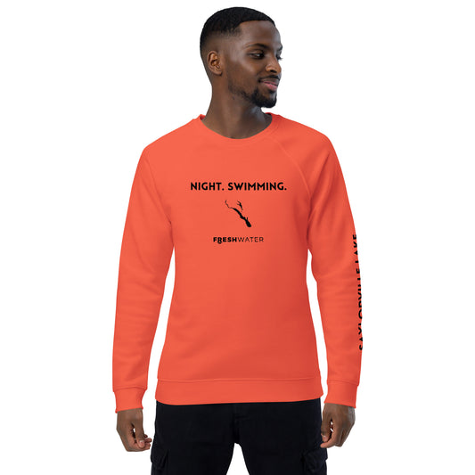 Saylorville Lake Freshwater NSB Unisex organic raglan sweatshirt