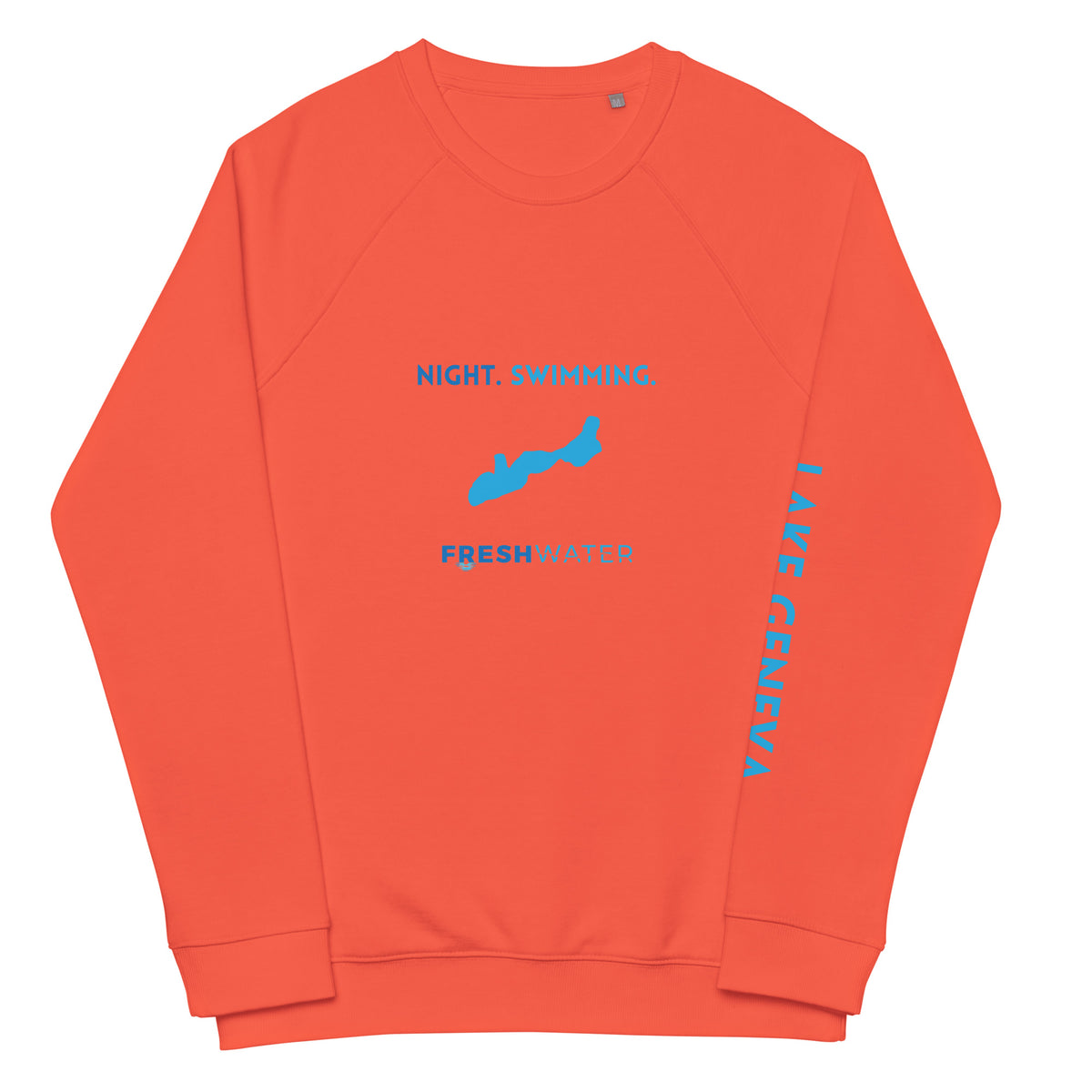 Lake Geneva Freshwater NSB Unisex organic raglan sweatshirt