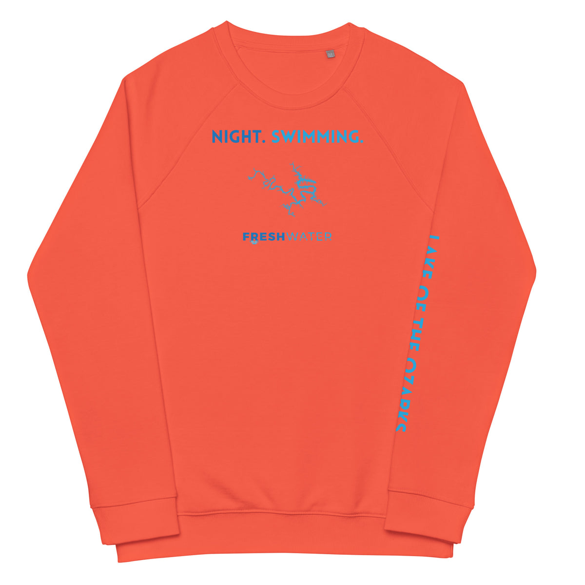 Lake of the Ozarks Freshwater NFB Unisex organic raglan sweatshirt