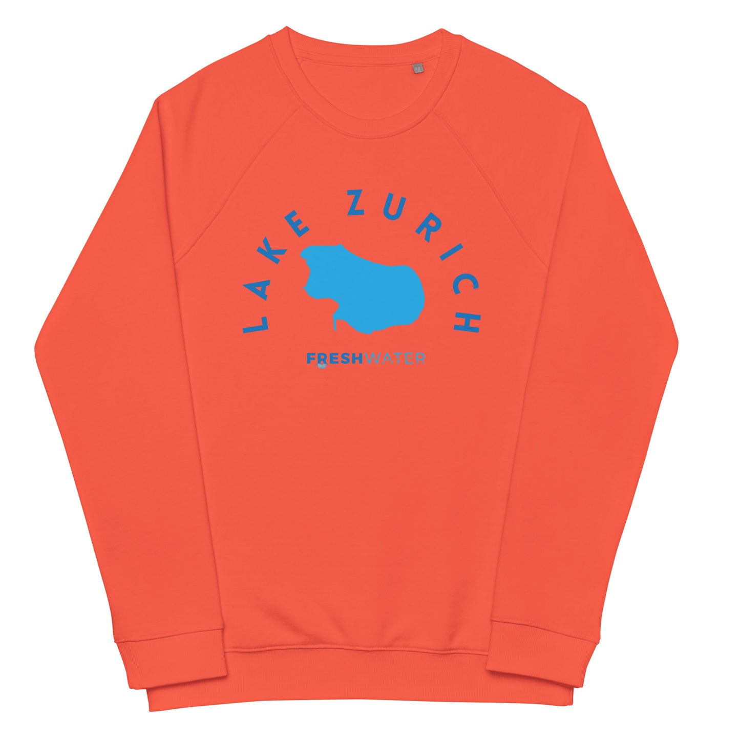 Lake Zurich Freshwater Blue Unisex organic raglan sweatshirt