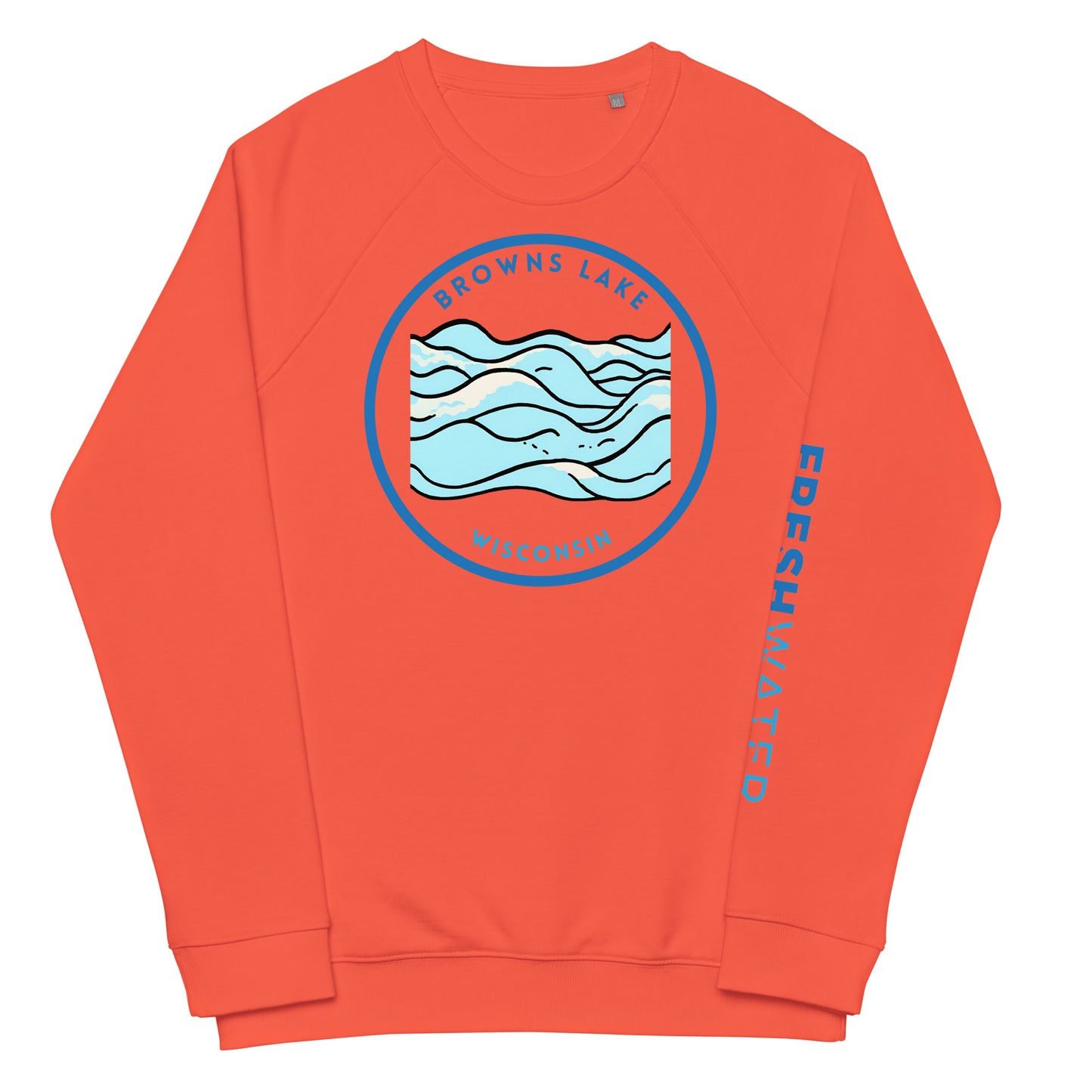 Browns Lake Wisconsin Unisex organic raglan sweatshirt