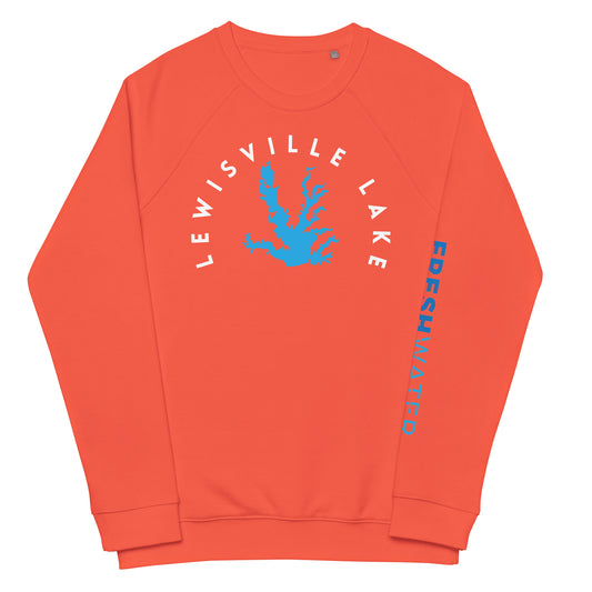 Lewisville Lake Texas Freshwater WB Unisex organic raglan sweatshirt